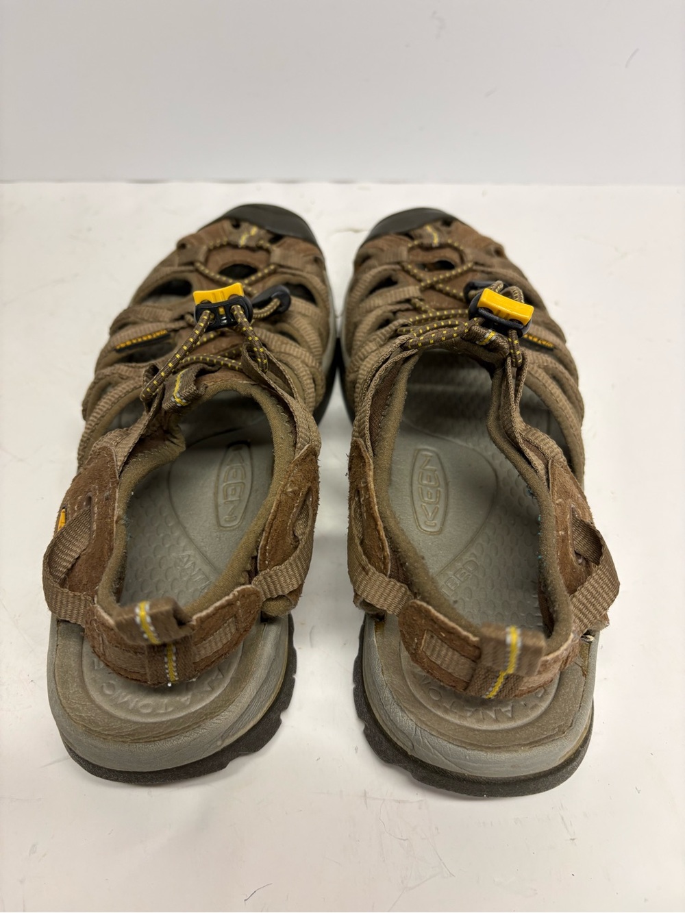 KEEN Womens Whisper Brown Outdoor Sport Sandals Rubber Toe Bungee Lace 7.5 - Picture 5 of 12